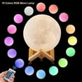 thumbnail image 3 of Moon Lamp, 15cm 3d Printed Full Moon Lamp Moon Night Light With Touch & Remote, 3 of 5