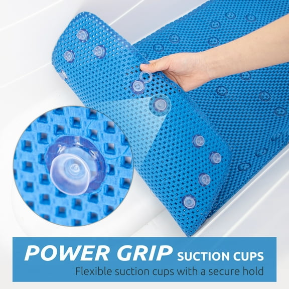 Ray Star Bathtub Mat Non-Slip Shower Mats for Tub, 36×17 Inch, Bath Mat for Tub with Suction Cups and Drain Holes, Washable, Soft on Feet, Easy Clean