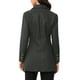 thumbnail image 3 of Abrigo de invierno INSPIRE CHIC para mujer, abrigo de doble botonadura con solapa en pico, talla S, gris oscuro, 3 of 5