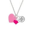 thumbnail image 2 of Delight Jewelry Acrylic 1" Hot Pink Heart - Hot Pink Heart Nurse Strong Zoe Necklace, 2 of 4