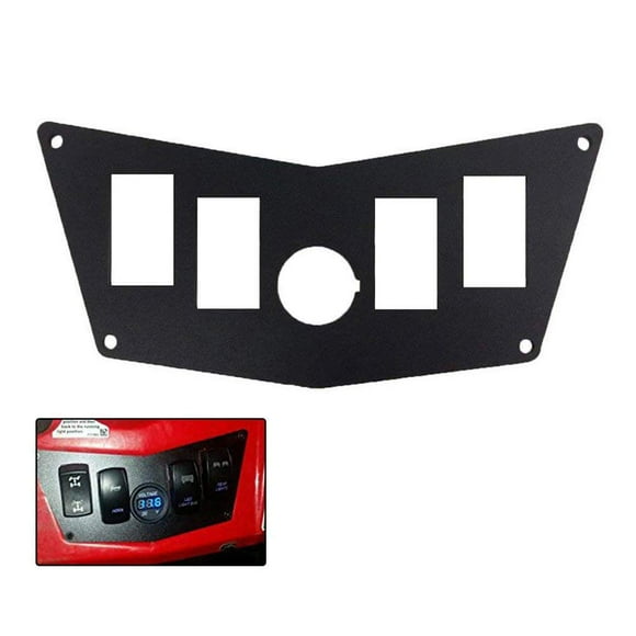 BUNKER INDUST Panneau de Tableau de Bord en Aluminium Noir pour Polaris RZR 800 S 570 XP 900 avec 4 Emplacements pour Interrupteurs et Trou pour Allume-Cigare