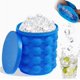 thumbnail image 1 of Cubitera portátil con moldes for cubitos de hielo: máquina de hielo grande 2 en 1 for cócteles y bebidas, 1 of 7