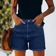 thumbnail image 2 of nerohusy Women's Summer Denim Shorts High Rise Button Fly Casual Denim Shorts with Pockets,Blue,S, 2 of 9