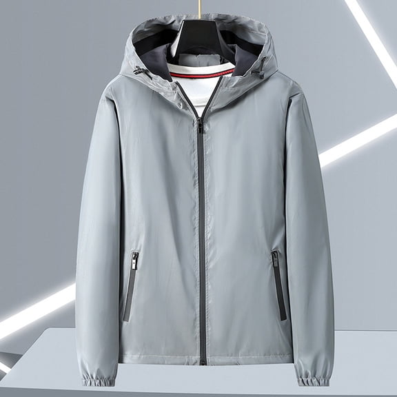 Women's Casual Hooded Zip Up Jacket Lightweight Outdoor Windbreaker For Daily Wear And Vacation Pure Color Glow In The Dark Womens Jackets Fall Womens Short Jackets Casual Womens Jacket plus Size