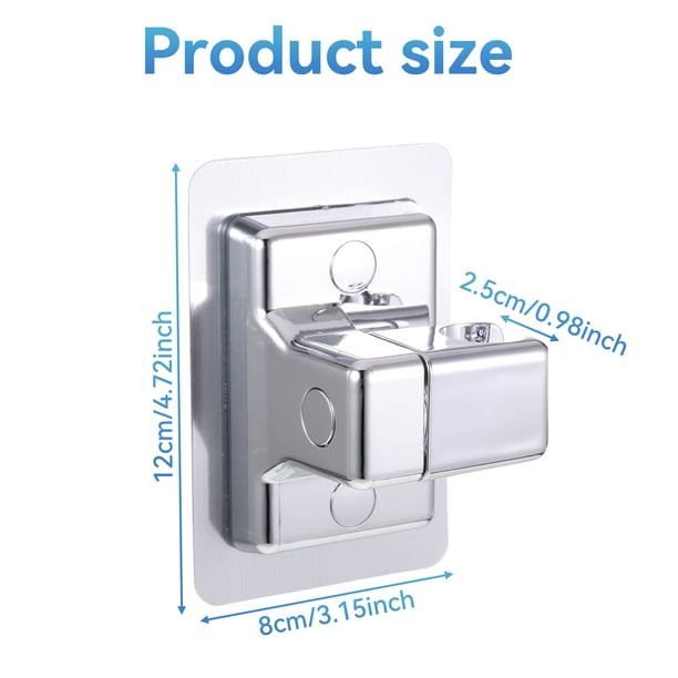 Naiovety Soporte para cabezal de ducha de fácil instalación, ángulo Universal de 360°, fijación estable ajustable, montado en la pared Juegos de accesorios de baño