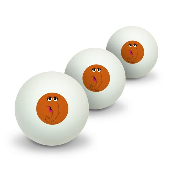 Sesame Street Snuffleupagus Face Novelty Table Tennis Ping Pong Ball 3 Pack