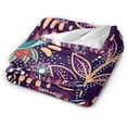 thumbnail image 2 of Bohemian Boho Paisley Flowers Fleece Blanket Comfort Warmth Soft Cozy Easy Care Bed Throw Blanket for Living Room/Bedroom All Season,Gift,60"x50", 2 of 6