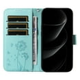 thumbnail image 2 of for iPhone 13 Pro Pattern Wallet Flip Case, Premium PU Leather Card Slots Full Body Protection Wrist Strap Kickstand Non-Slip Shockproof Magnetic Phone Case for iPhone 13 Pro, Green, 2 of 6