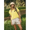 thumbnail image 3 of Women Short Sleeve Workout Shirts Open Back Tops Casual Yoga  Athletic Gym Slouchy Crop Running Tees, 3 of 15