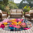thumbnail image 4 of Round Rugs 6Ft, Colorful Oil Painted Round Area Rug Washable Indoor Throw Carpet, Modern Abstract Contemporary Soft Non Slip Circle Rug for Office Cabinet Home Decor Aesthetic, 4 of 8