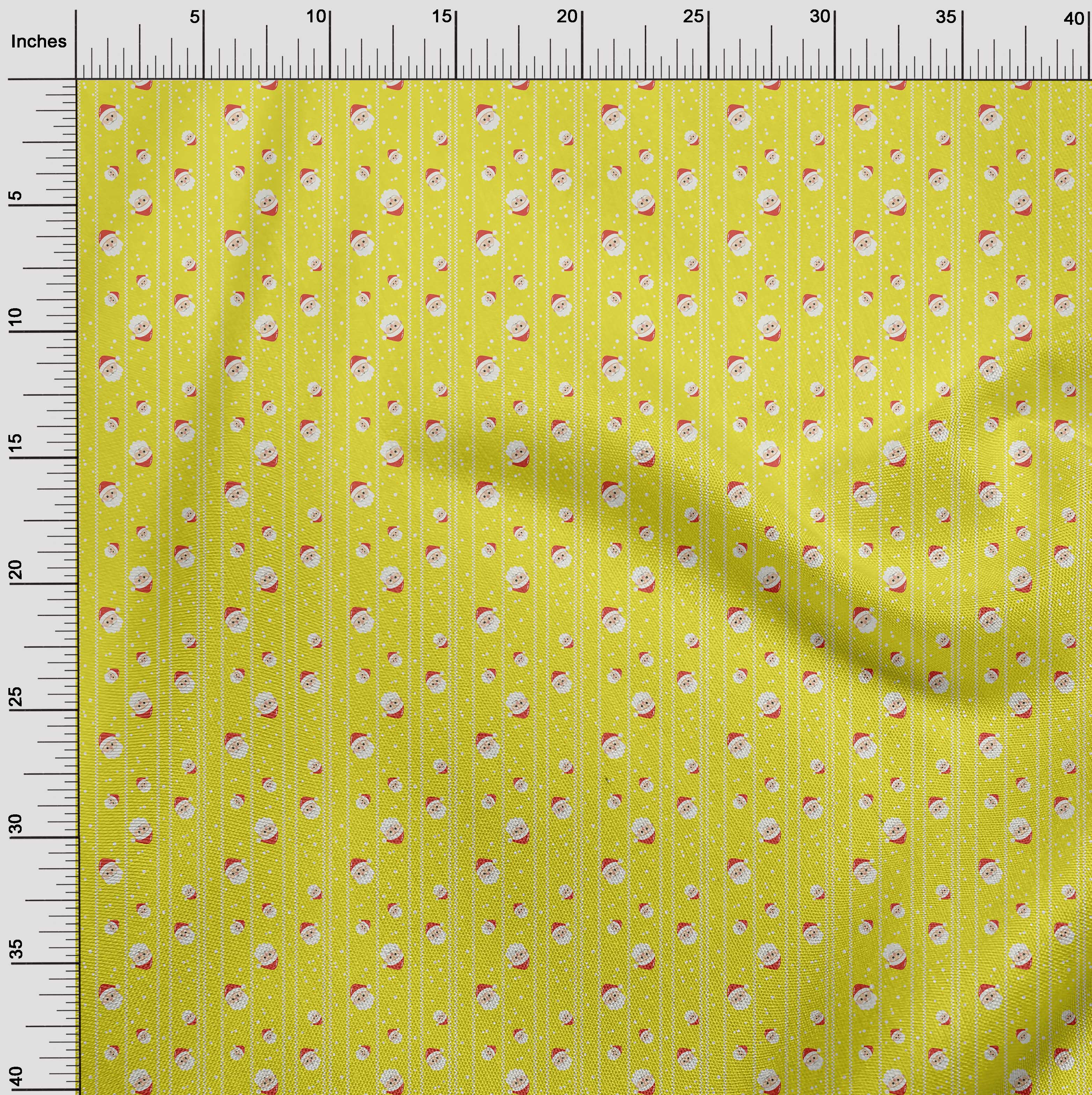 oneOone Velvet Yellow Fabric Merry Christmas Dress Material Fabric Print Fabric By The Yard 58 Inch Wide