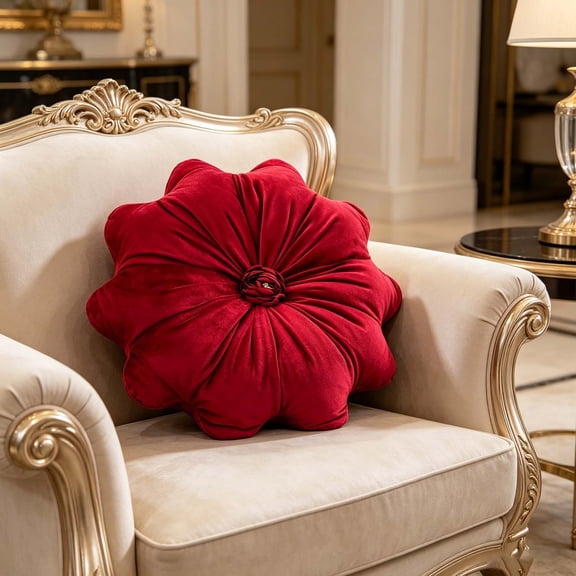 Honmine Flower Throw Pillow, Lint Blossoms Shape Cushion Decorative, Soft Accents Pillow for Sofa, Couch, Bed, Living Room, Cute Floral Designs