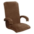 thumbnail image 1 of Velvet Swivel Computer Cover Slipcover Furniture Soft Dustproof Polyester Elastic Office Arm Cover for Computer , brown, 1 of 5