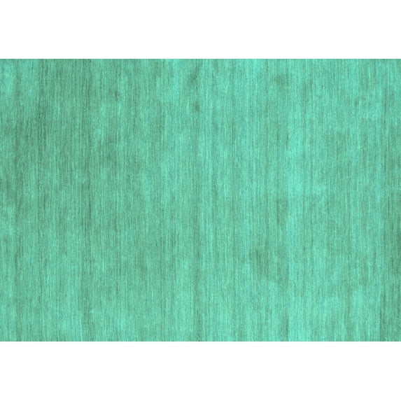 Ahgly Company Machine Washable Indoor Rectangle Abstract Turquoise Blue Contemporary Area Rugs, 5' x 8'