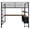 Black-Twin, variant on Zimtown Loft Bed Frame with L Shaped Desk and 15" Height Safety Guardrail, Bunk Bed w/ LED Light and Charging Station, Black