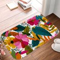 thumbnail image 5 of 1pc Floral and Bird Pattern Absorbent Non-Slip Bathroom Thickened Flannel Rug Decor,Soft,Quick Drying,Suitable For Indoor/outdoor Use,Bathrooms,Bedrooms,Kitchens,Terrace,Laundry Rooms,16"x24", 5 of 9