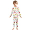 thumbnail image 3 of Dailycode Cotton Pajama Set Snug Fit Long Sleeve Top and Pants for 18M-8Y Flamingo Watermelon Pineapple Leaf, 3 of 7