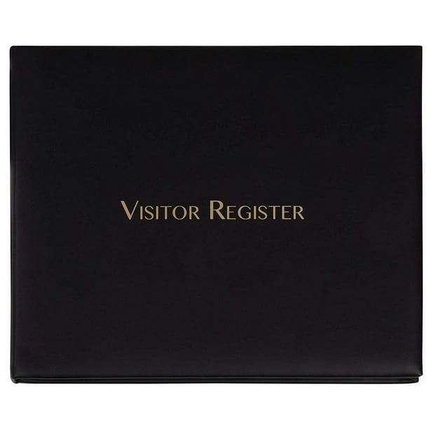 Visitor Register Signin Log Book, Black, 9 x 7.3 x 0.75 Inches, 80