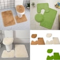 thumbnail image 2 of Bathroom Mat Non Slip, 20X33 In, Tan Shag, Toilet Floor Mat, Toilet Seat Cover, Bathroom Accessory Set, 3 Set, 2 of 8