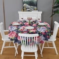 thumbnail image 2 of Pioneer Flower Floral Print Pattern Round Tablecloth 60"x60",Wrinkle Wipeable Table Cloth for Kitchen Dining Room Picnic Patio Party, 2 of 6