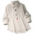 thumbnail image 2 of Camisa Informal de Moda para Mujer, con Botones, Cuello , Blusas Holgadas y Regulares, Blusas de Otoño XL, 2 of 7