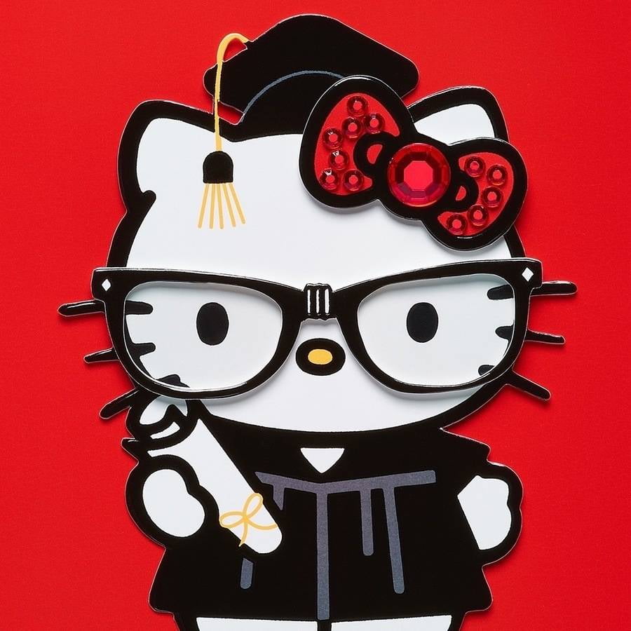 Papyrus Greeting Card, 5" x 7", Hello Kitty Graduation