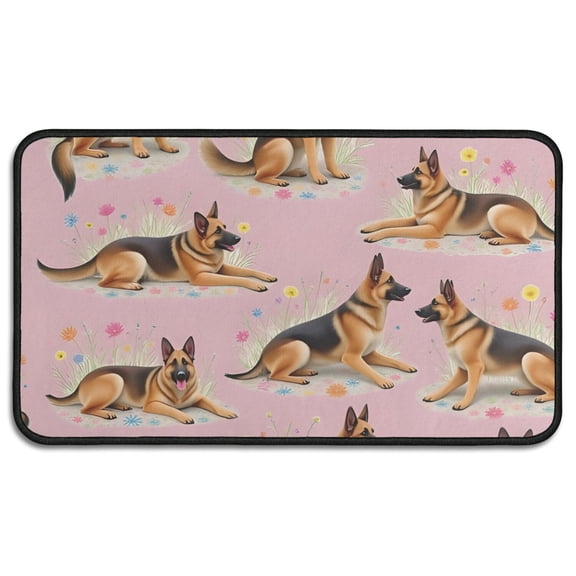 German Shepherd Door Rugs,Washable Non Slip Door Mats Indoor,Decorative Door Mats,Entry Mat Indoor for Entrance,Bedroom,Kitchen,Bathroom,30"x17"