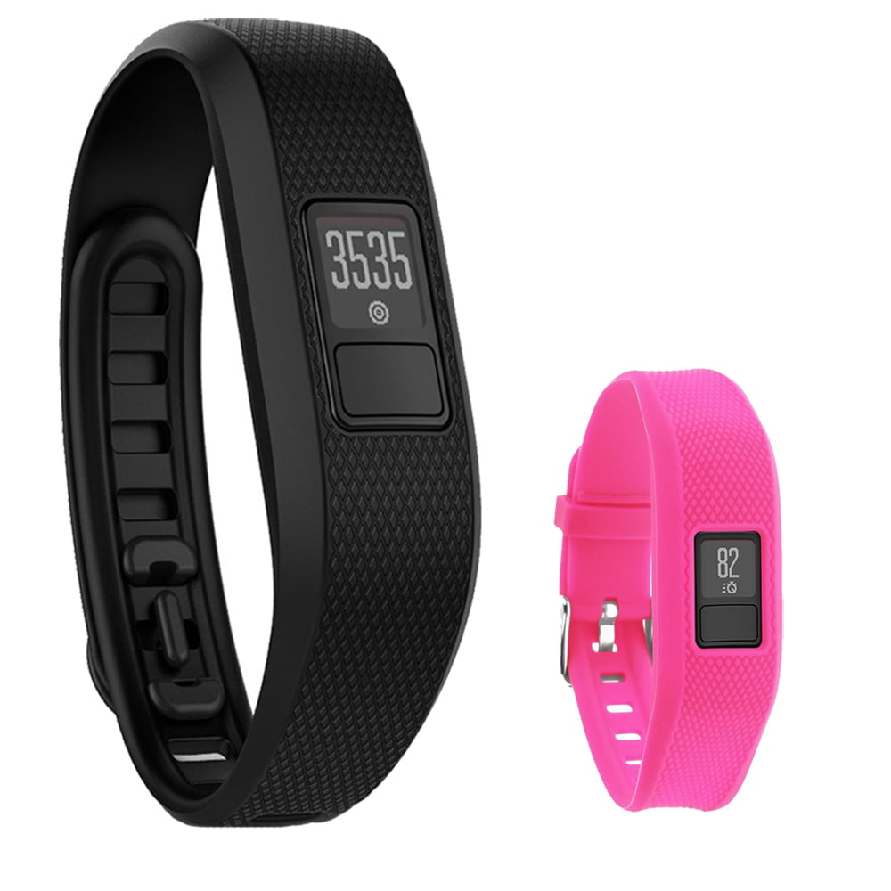 vejledning Faciliteter skrive Garmin Vivofit 3 Activity Tracker Fitness Band XL Fit â€“ Black with  Extreme Speed Silicone Replacement Wrist Band Strap (Rose) - Walmart.com