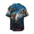 thumbnail image 4 of Goofa Ocean Coral Turtle Printed Men's Casual Short-sleeved Shirt,Lightweight Breathable Button-down,Summer Casual men's top,Versatile Fashion shirt-Small, 4 of 7