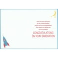thumbnail image 2 of Designer Greetings Cat in Space with Blue Ship, Gold Stars and Gold Moon Juvenile Graduation Congratulations Card for Great-Grandson, 2 of 2