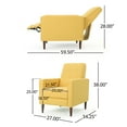 thumbnail image 4 of Mason Mid Century Modern Tufted Pushback Recliners, Set of 2, Muted Yellow and Dark Espresso, 4 of 10