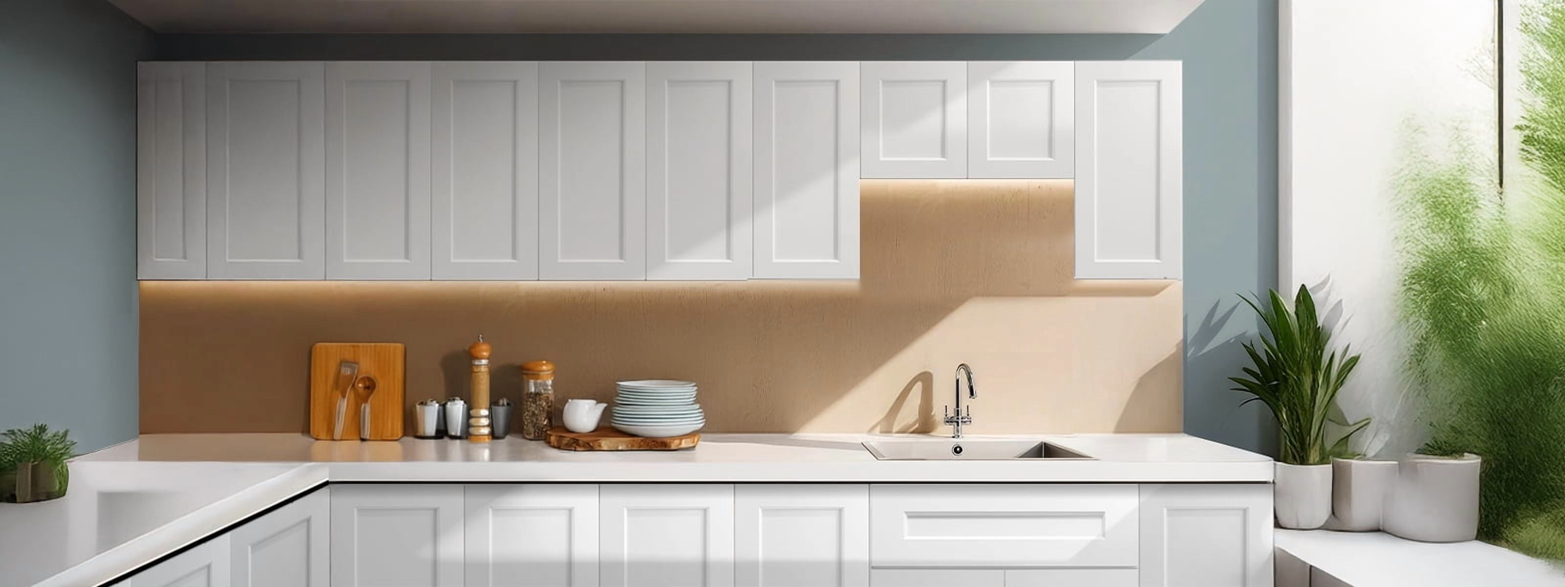 White shaker Solid Wood Double Doors Wall Cabinet 2 Doors and 2 Shelves for Kitchen Storage, Bathroom Storage, Laundry,Adjustable Shelves Ready to Assemble(27"W×12"D×36"H)