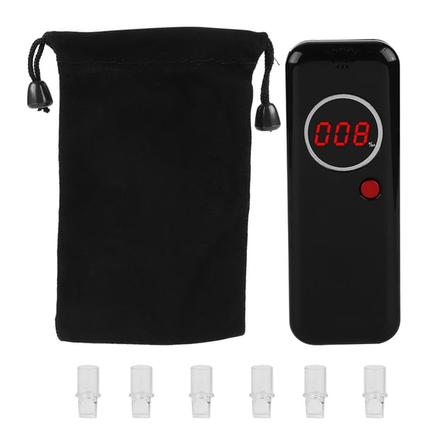Alcoholímetro digital mini con pantalla LCD roja y retroiluminación, detector de alcoholemia profesional para policía.