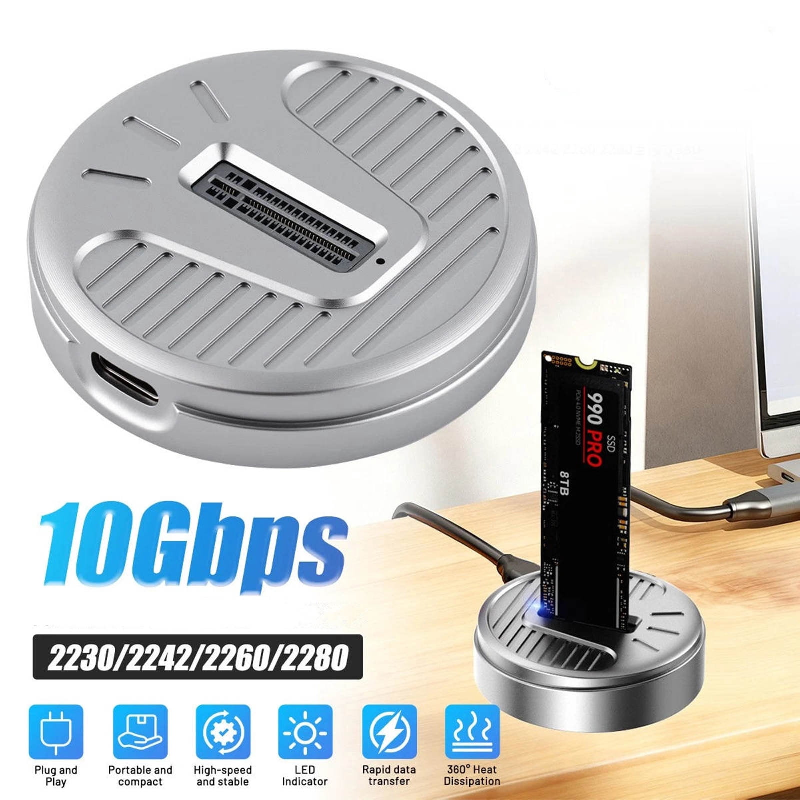 JIAHAOO M Key M&B Key M.2 SSD Dock Type-C 3.1 Hot Swap Function For 8TB SSD External Data Reading Application