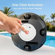 (2026 Upgrade) WYBOT Cordless Robotic Pool Cleaner, Automatic Pool Vacuum with Dual Filters for Flat Above-Ground Pools up to 645 sq.ft, 80-Min Runtime, Auto-Parking (White & Blue)