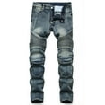 thumbnail image 4 of Ginsiom Mens Jeans Stretch Fit Destroyed Straight Biker Denim Pants, 4 of 6