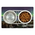 thumbnail image 1 of Aurora Borealis Pet Mat for Food and Water, Well Known Aurora Icelandic Trait Rocky Mountainous Area Landscape, Non-Slip Rubber Mat for Dogs and Cats, 18" X 12", by Ambesonne, 1 of 2
