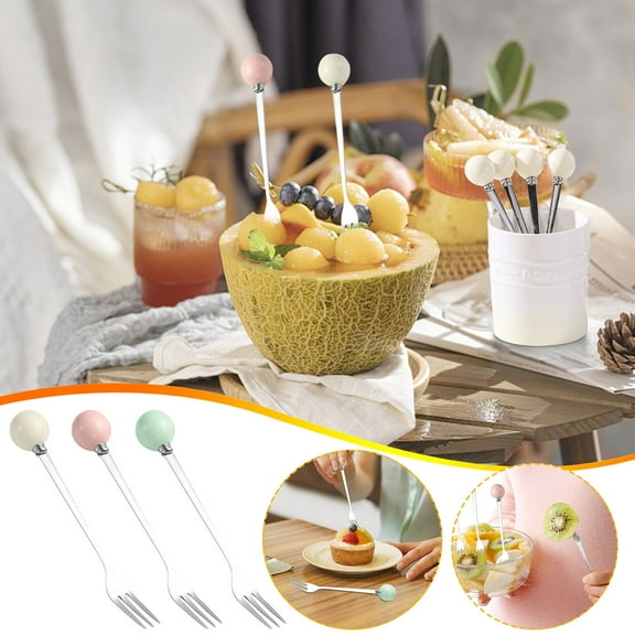 Nkmbld Fruit Fork Stainless Steel Fruit Fork Set Creaive High-value Fruit Pick Household Dessert Fork