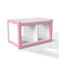 thumbnail image 6 of Bellemave Twin Over Full Bunk Bed with Slide and LED, Metal Floor House Bed with Wardrobe and Movable Storage Cabinet for Kids, No Box Spring Required, Pink, 6 of 9