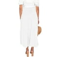 thumbnail image 3 of Grianlook Long Skirts For Women Loose Elastic High Waist Long Skirt Solid Color Flowy Swing Aline Skirts White S, 3 of 4