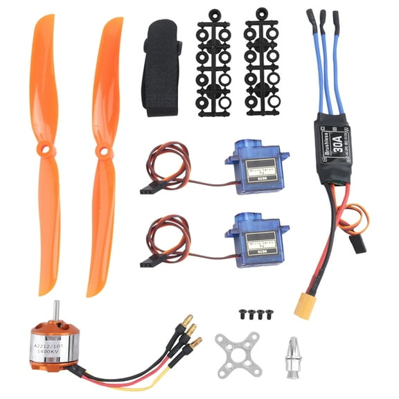 TOP! 1400KV Brushless Motor 30A ESC XT60 Plug SG90 9G Mini Servo 8060 Propeller for RC Fixed Wing Plane Helicopter