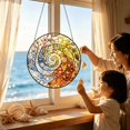 thumbnail image 2 of Rainbow Stained Glass Suncatcher, Spiral Window Hanging Decor with Metal Frame for Home, Art Lovers Gift for Christmas and Birthday, 2 of 5