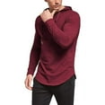 thumbnail image 3 of Aiyino Men's Hipster Hip Hop Longline Pullover Hoodies Shirts, 3 of 6