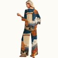 thumbnail image 5 of 2 Piece Sets For Women 3/4 Sleeve Halloween Fashion Clothing & Wide Leg Pants Womens Halloween Print Casual Fall Airport Travel Outfits, 5 of 5