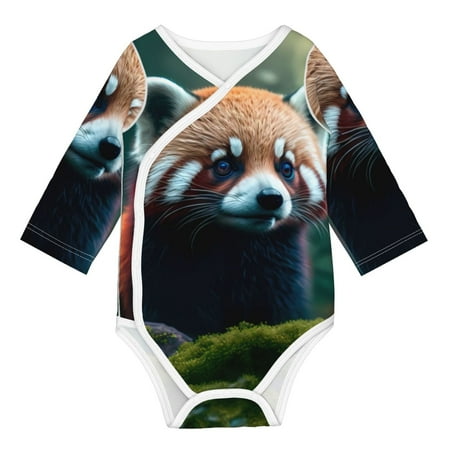 

Gaeub Forest Plant Raccoon Unisex Babies Long-Sleeve Bodysuit 100% Organic Cotton-6 Months
