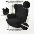 thumbnail image 5 of Stretch Wing Chair Cover Set, Spandex Wingback Chair Cover with Ottoman Covers with Elastic Bottom Wingback Chair Slipcover -Pink-3 Pieces, 5 of 8