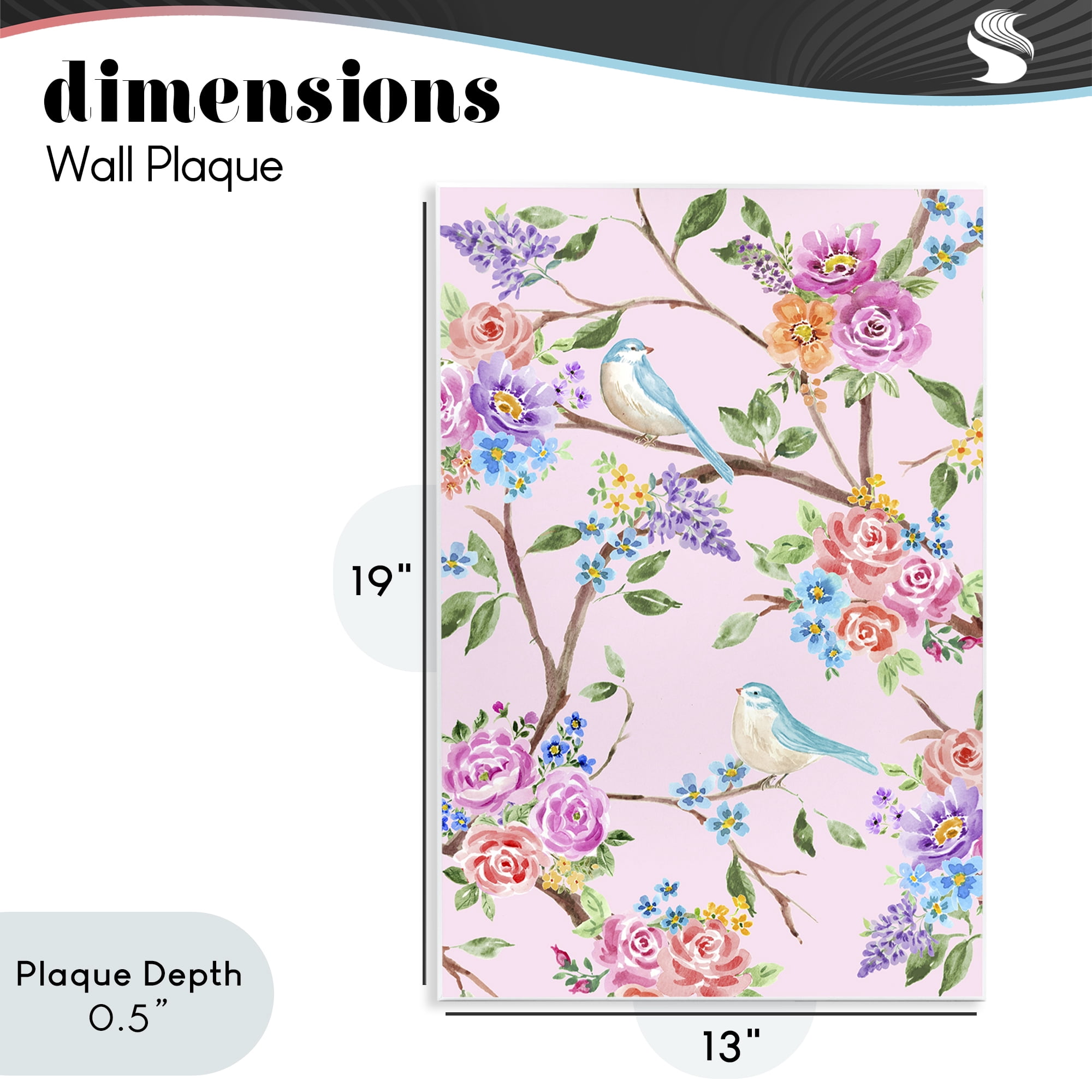 Stupell Industries Pink & Blue Spring Florals Wall Plaque Art, design by Corinne Haig