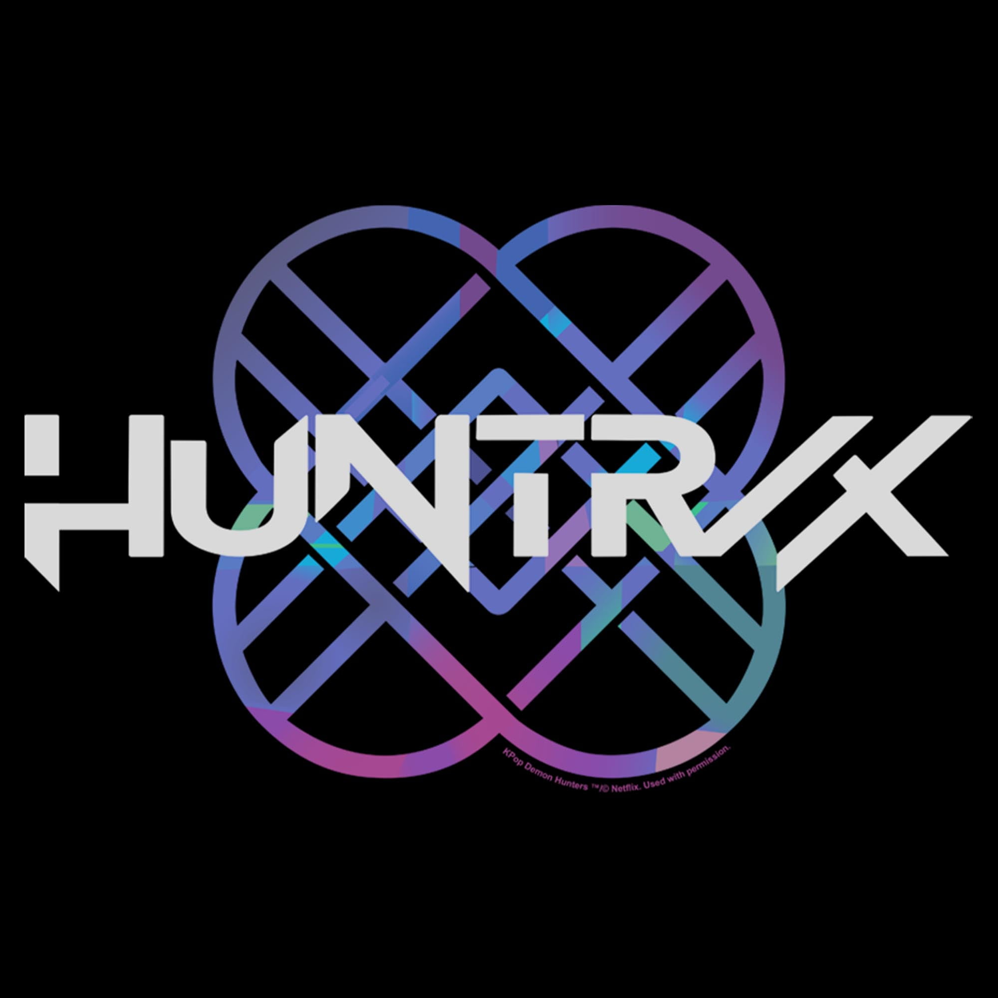 Mens KPop Demon Hunters Huntrix Holographic Logo Sweatshirt