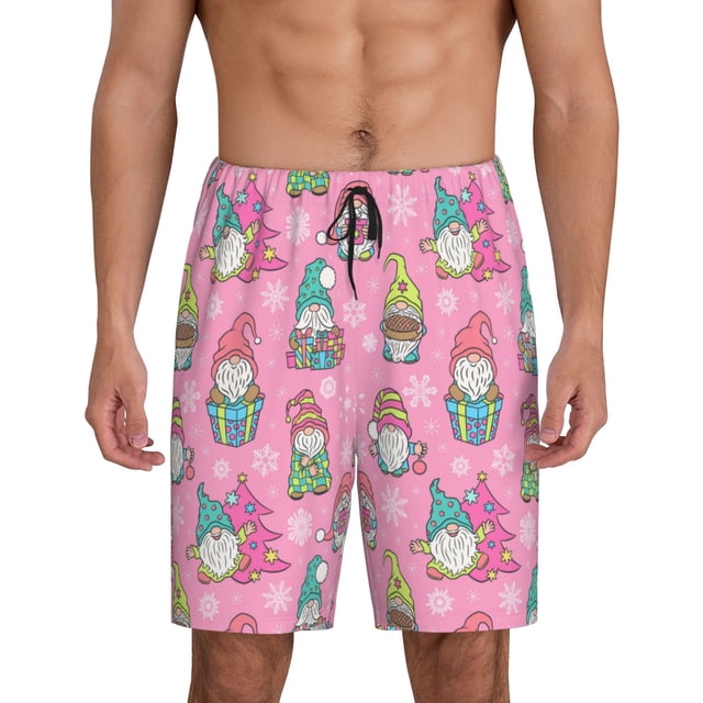 Fotbe pink Holiday Joy Pantalones Cortos de Pijama para Hombre, Ropa de Dormir, Pantalones de Pijama Cortos para Hombre-3X-Large