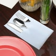thumbnail image 2 of Smarty Shiny Metallic Silver Plastic Cutlery White Pocket Napkin Set 70ct, 2 of 2